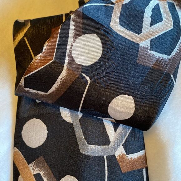 Pierre Balmain 100% Silk tie - abstract geometric pattern - Picture 5 of 5